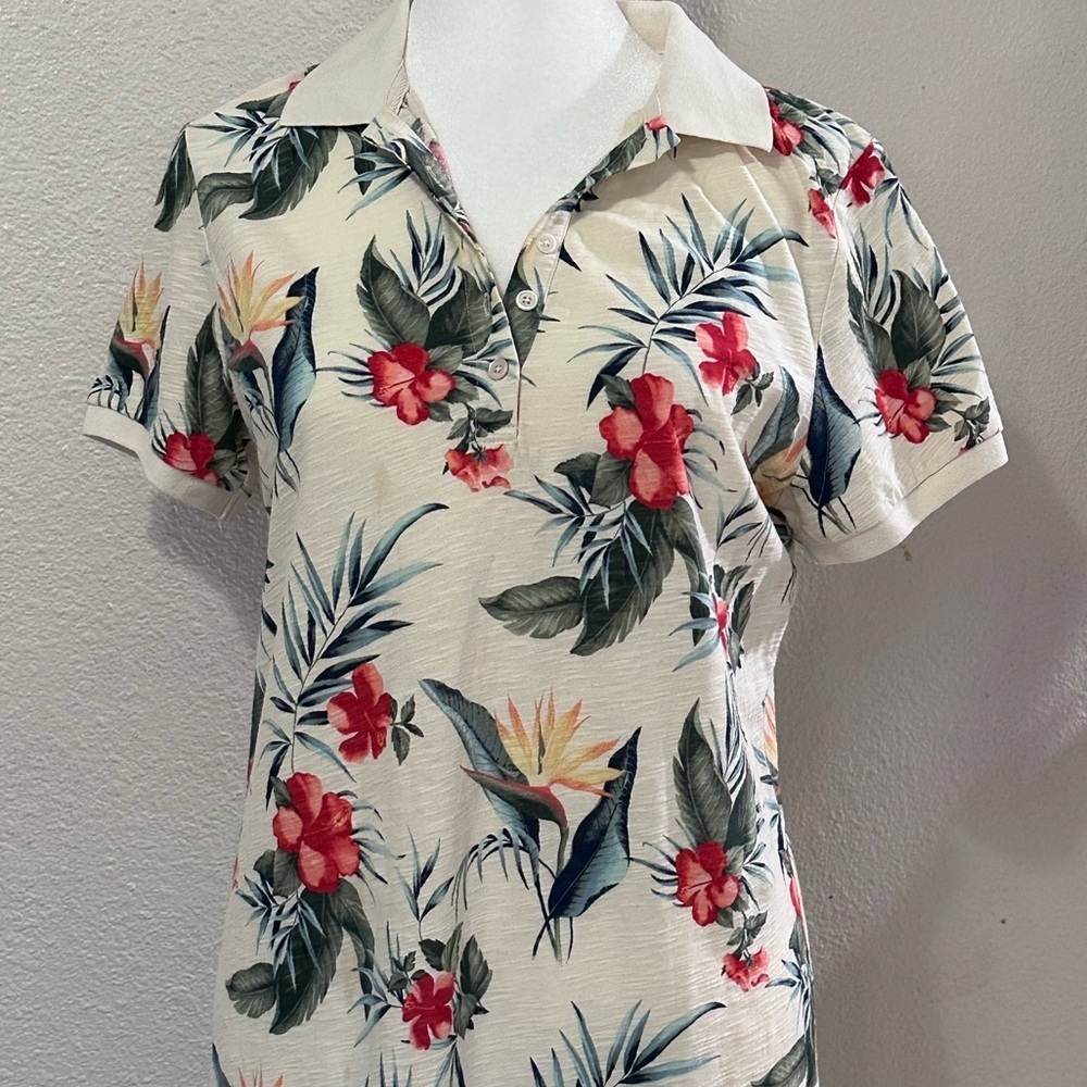 Tommy Bahama Womens Floral Cotton Polo Dress Small